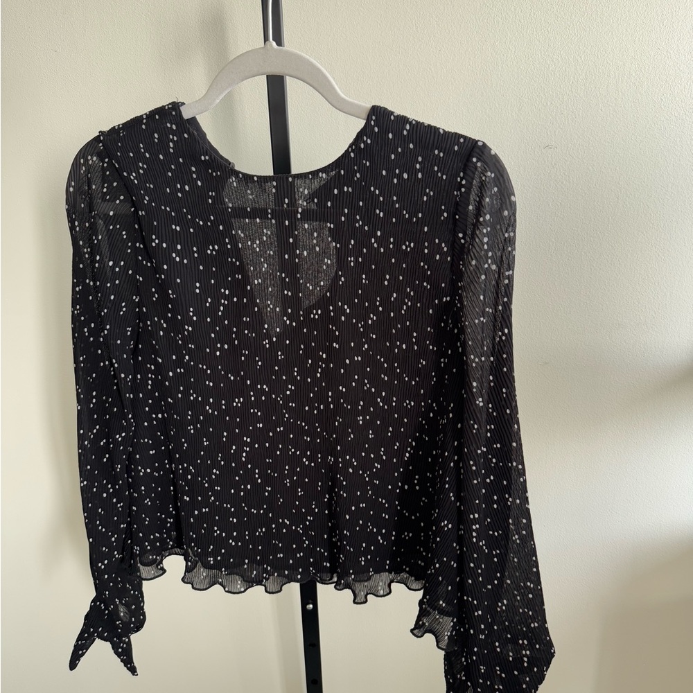 Zara Black and White Polka Dot Women's Top